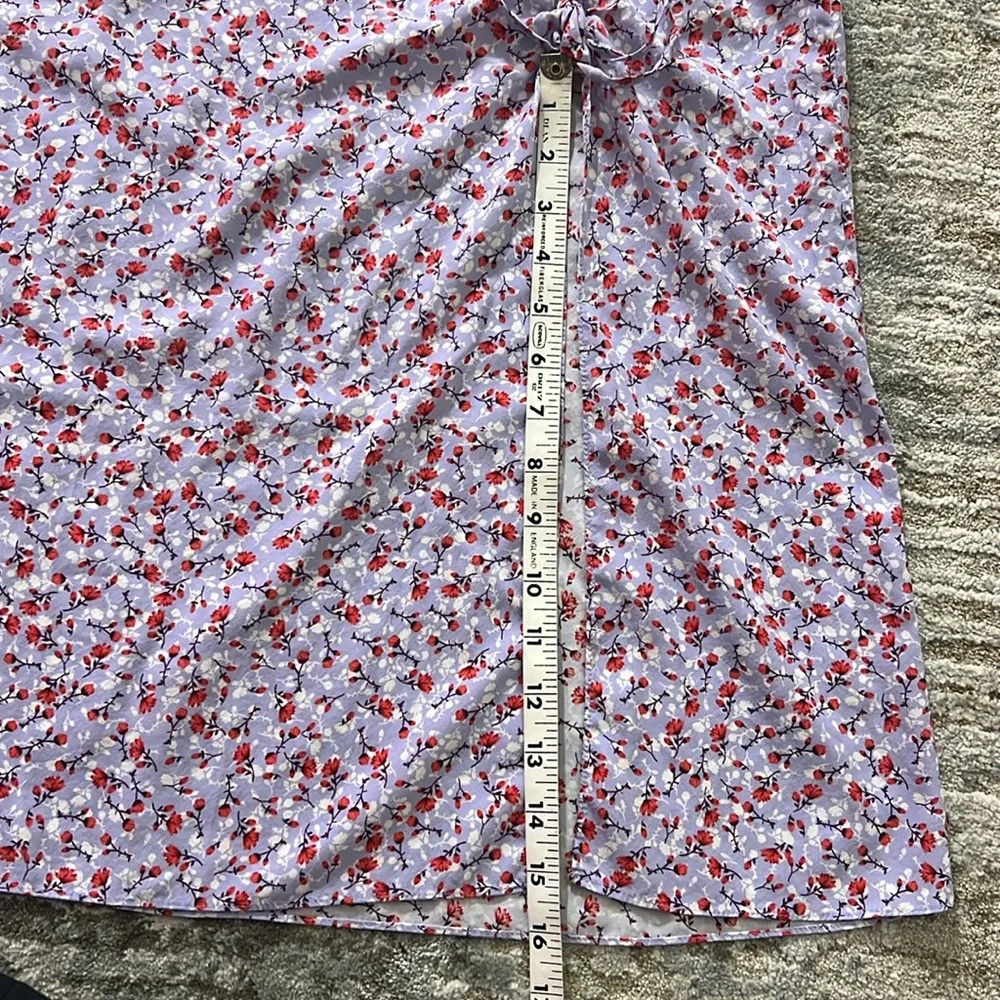 Intermix Gwen Printed Purple Women 8‎ Silk Blend Midi Lightweight Floral Skirt